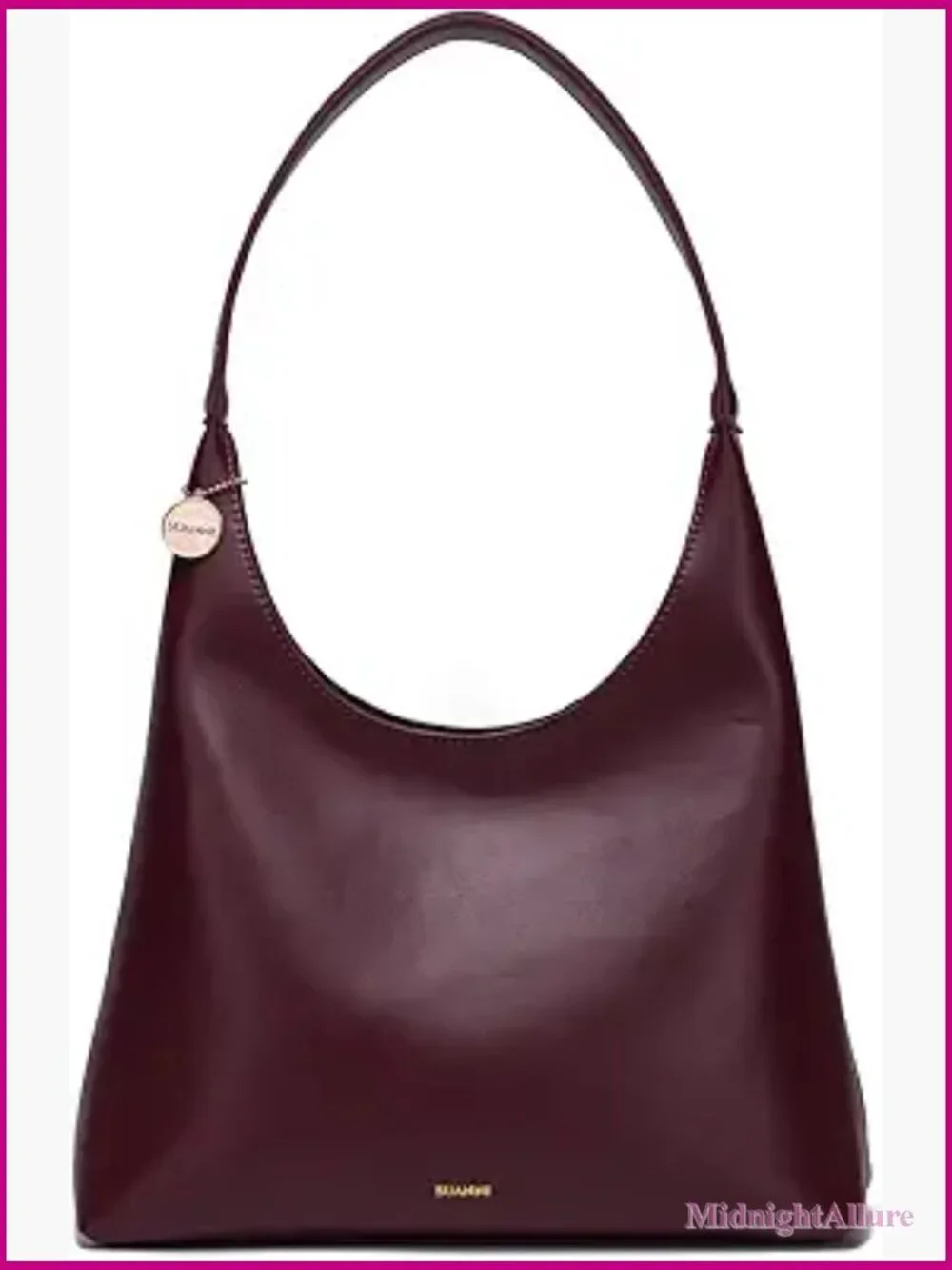 Medium Vegan Leather Hobo Bag Slouchy Shoulder Tote Work Purse with Zipper
